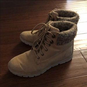Tan sweater boots